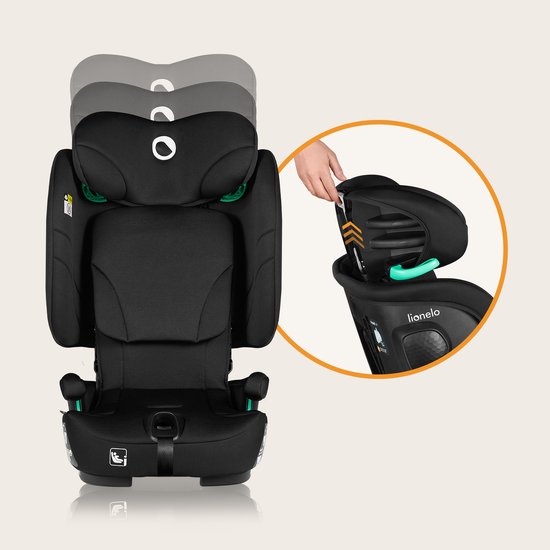 Lionelo Nelly i-Size Autostoel met ISOFIX - 1.5 tot 12 jaar (76-150 cm / 9 - 36 kg / Groep 1 2 3) Opvouwbare Autostoeltje - Extra Brede Zijbescherming - 5 Punts Gordel - Lichtgewicht - Top Tether Alarm - Beensteun - Bekerhouder - voor Kind Peuter