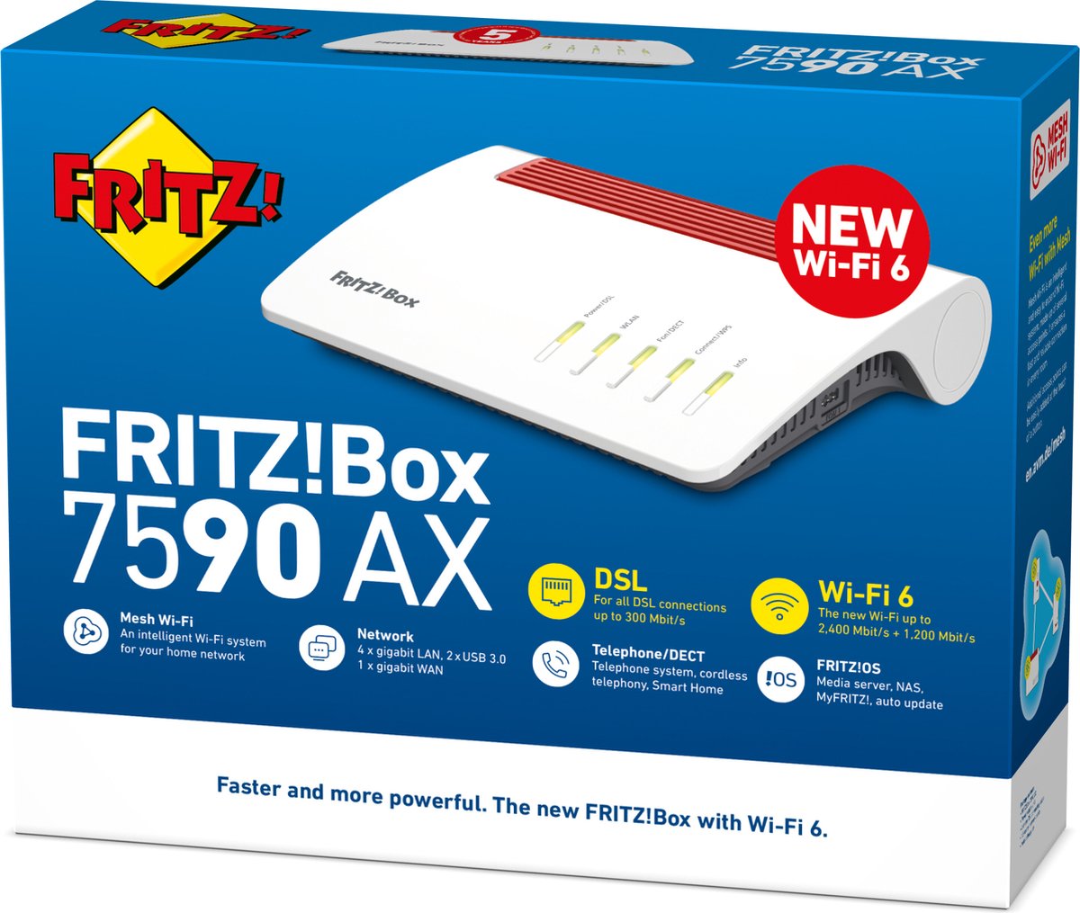 AVM FRITZ!Box 7590 AX - Draadloze Router - Dual-band - Wit