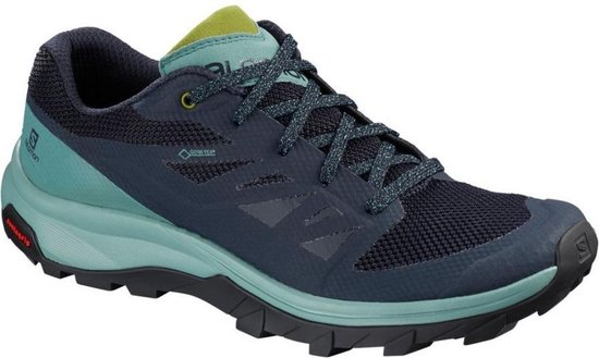 Salomon - Maat 41 1/3 - Outlinegtxw Wandelschoenen Dames - Trellis / Navy Blazer / Guacamole