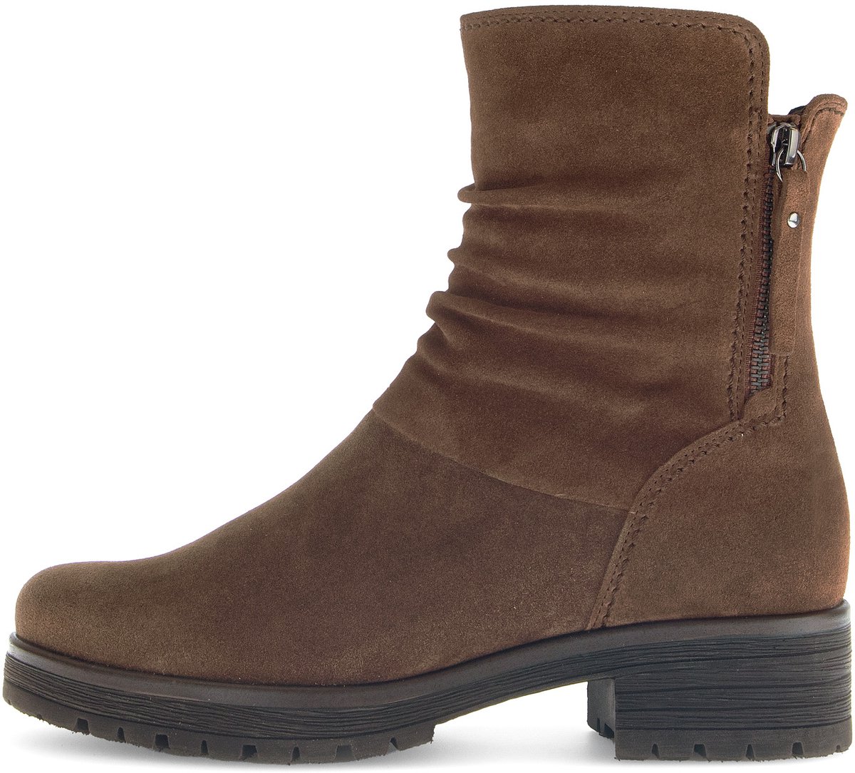 boot, ankleboot, brown, suede, side-zip