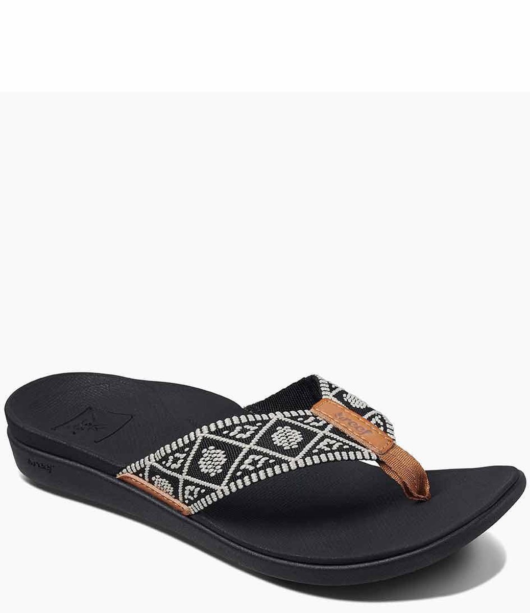 Reef - Maat 36 - Ortho Woven Dames Slippers - Black/White