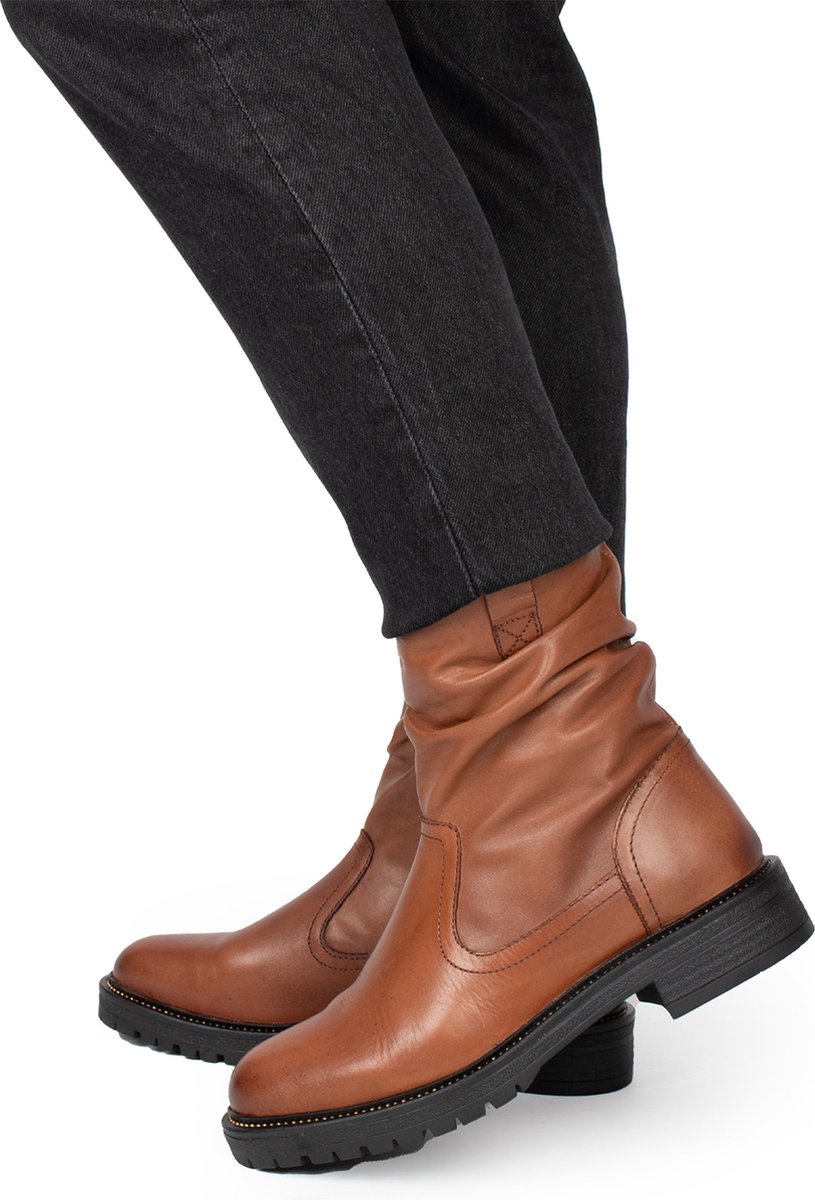 PS Poelman - Maat 40 - DUNGABALL Dames Laarzen - Cognac