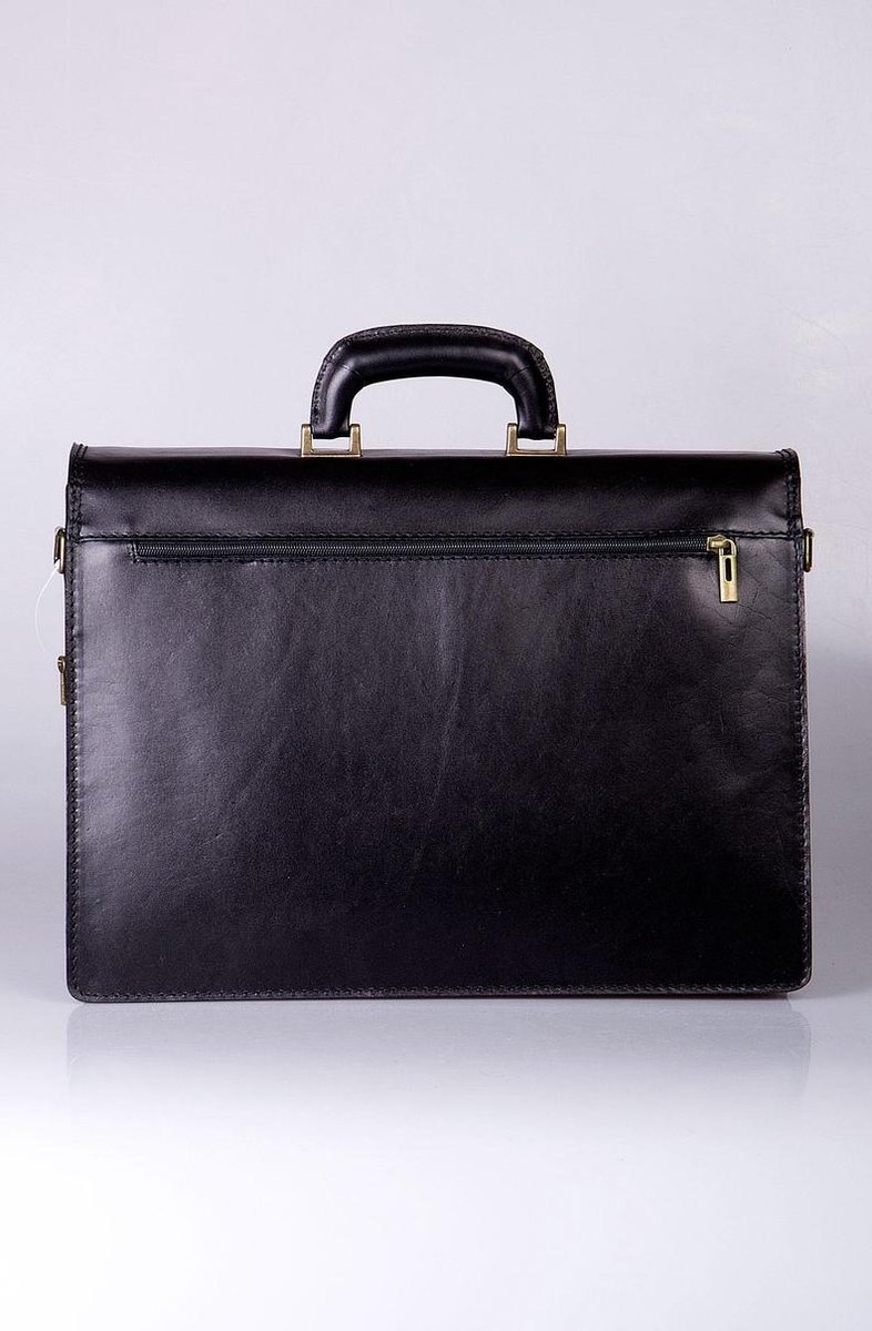 Aktetas leer - zwart