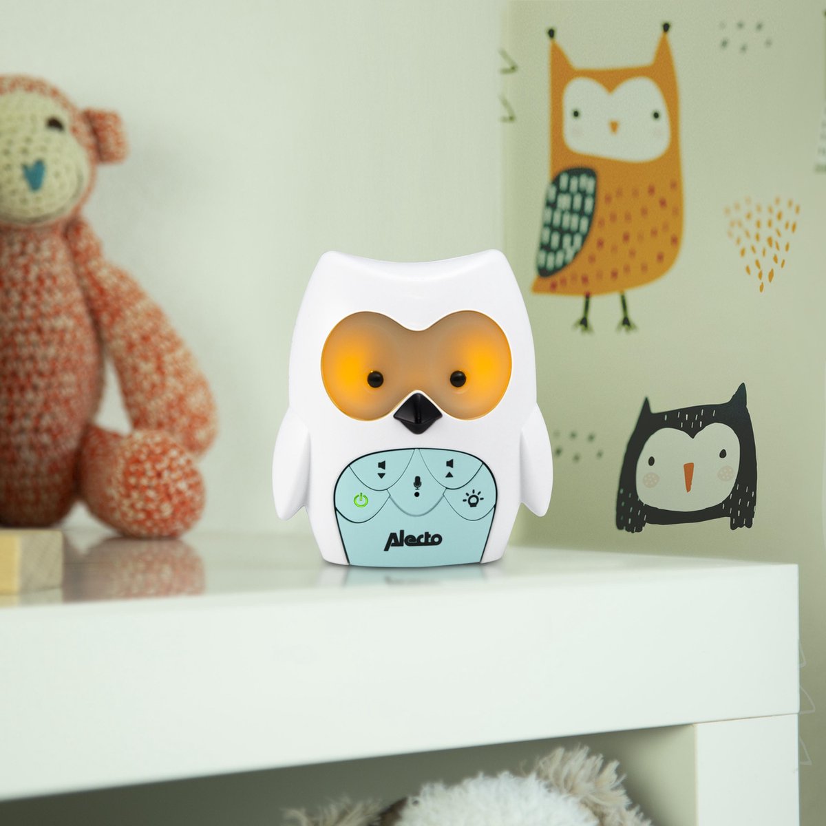 Alecto Baby DBX-84 Eco DECT babyfoon in de vorm van een uiltje