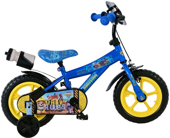 Paw Patrol - Rubble & Crew Kinderfiets - Jongens - Mag Wheels - 12 inch - Blauw