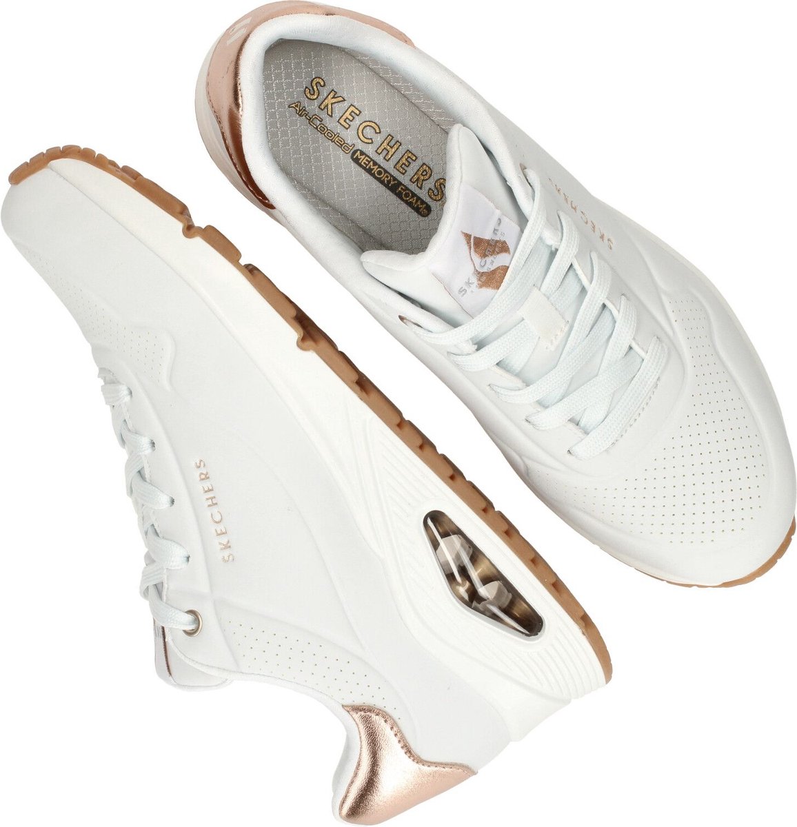 Skechers - maat 38 - Uno Golden Air Dames Sneakers - Wit