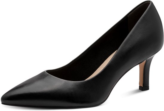 hogehakken, pumps, leder, zwarte, damesschoen