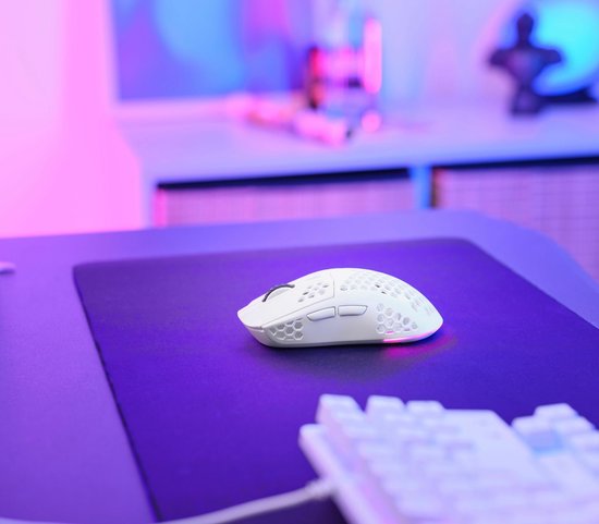 Trust GXT929W Helox - Draadloze Gaming Muis - Ultra licht - RGB verlichting - 4800 DPI - Wit