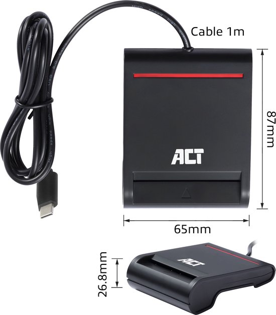 ACT USB-C Smart Card ID Reader AC6020