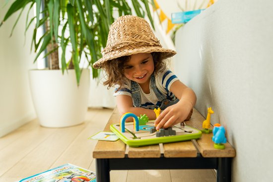 SmartGames - Safari Park Jr. - 60 opdrachten - educatief spel voor kleuters - Olifant, Giraffen en L