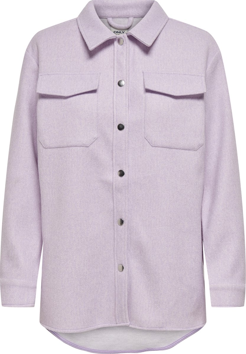 jakje, lila jas, knopsluiting, knoopsluiting met zakken, overhemd-achtig