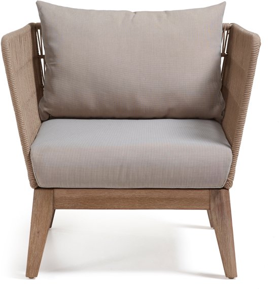 Kave Home BELLANO armstoel - Acacia - Gewassen touw - Bruin