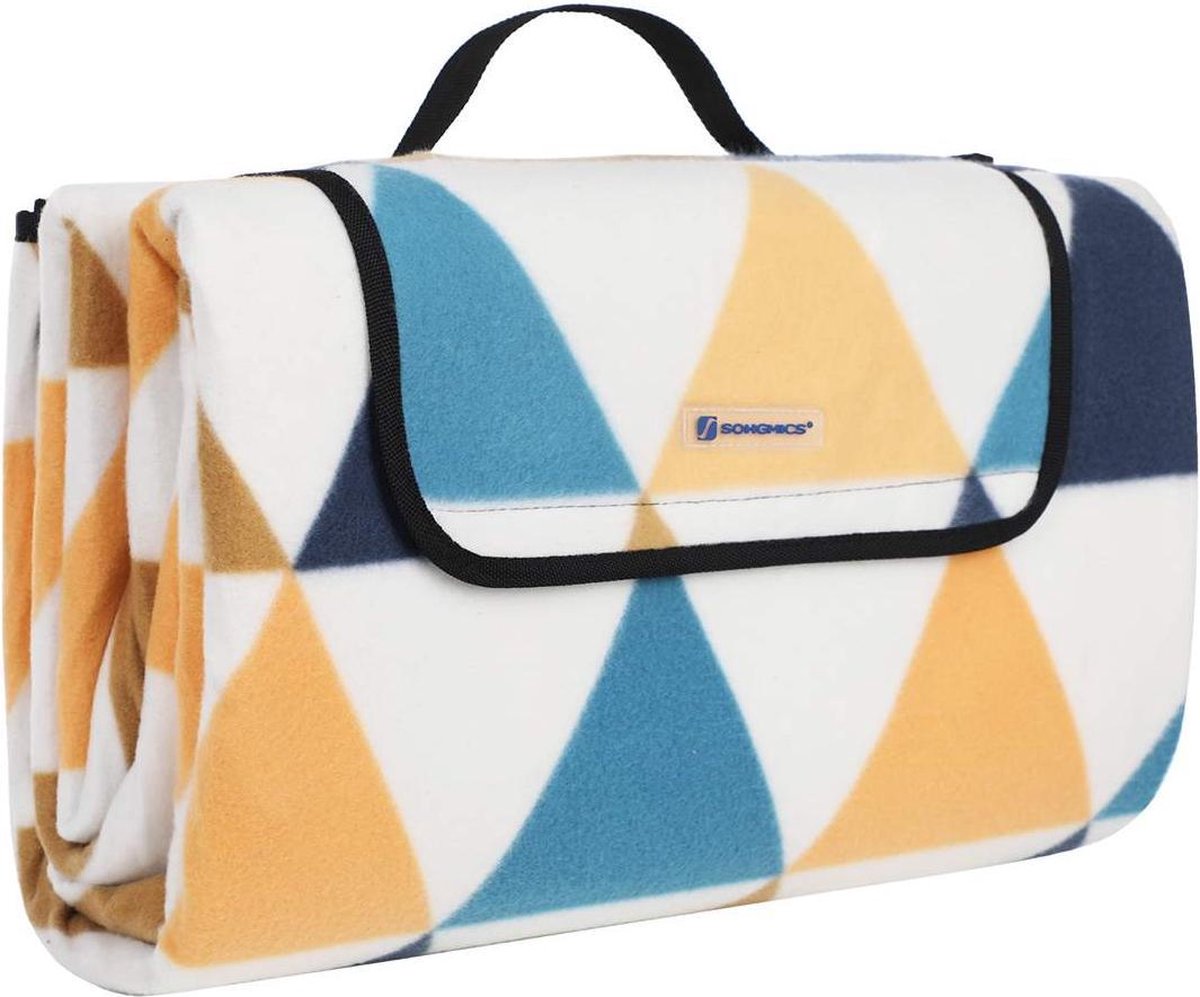 SONGMICS 200 x 200 cm XXL picknickkleed fleece warmte-geïsoleerd waterdicht met handvat GCM76S