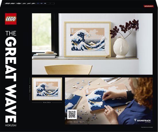 LEGO Art Hokusai – De grote golf, 3D Wanddecoratie Knutselpakket voor Volwassenen - 31208