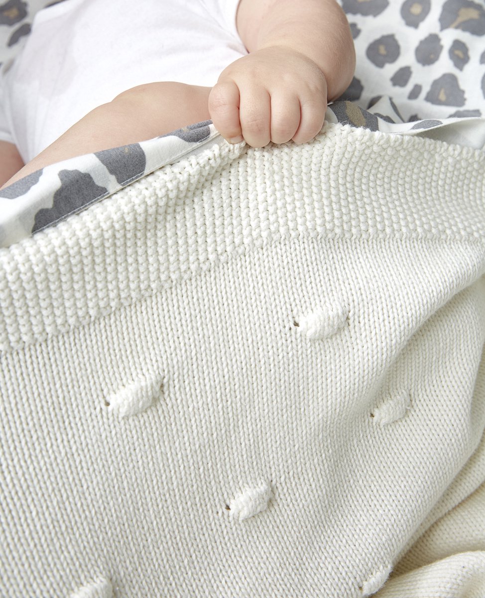 Meyco Ledikantdeken Knots - Offwhite - 100x150 cm