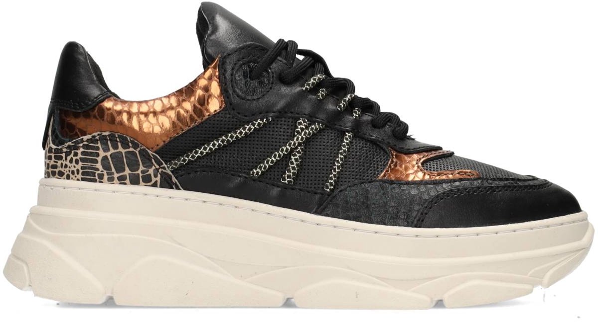 sneaker, plateauzool, leger, leder textuur, roestkleur