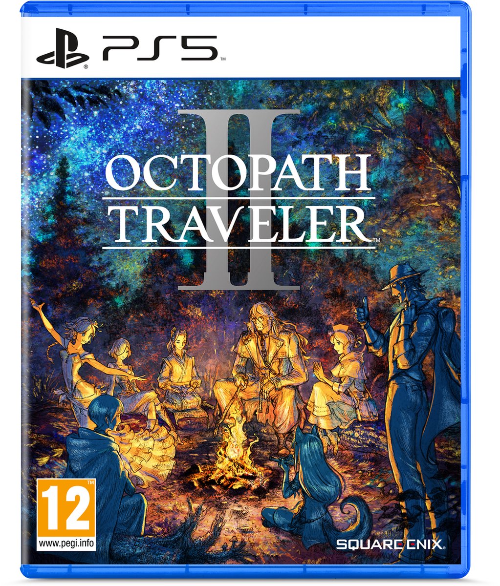 PlayStation 5, Octopath Traveler II, Game case, Blue case, PEGI 12