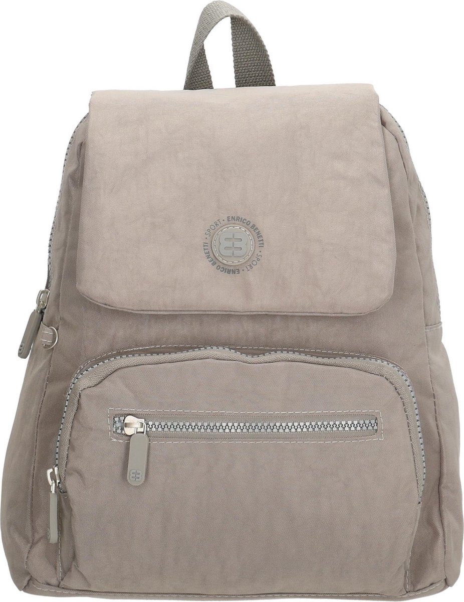 rugzak, beige, zachte stof, gevoerd, ritszak