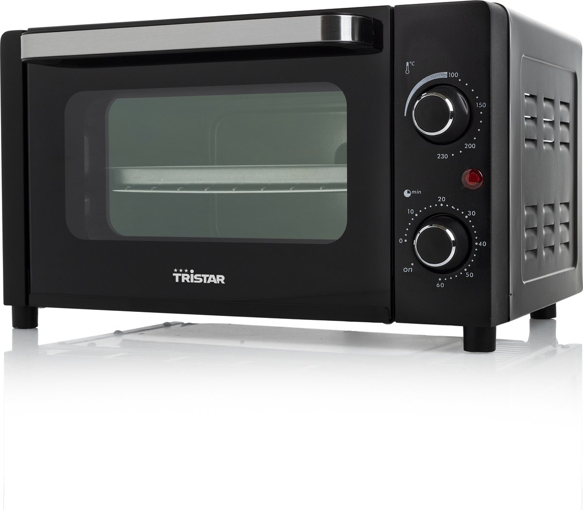 oven, toaster, compact, black, glass door