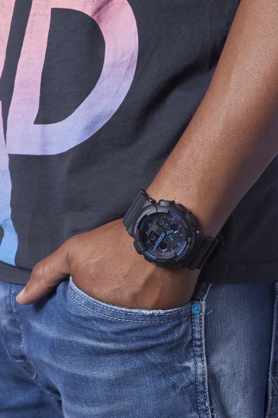 Casio G-Shock GA-100-1A2ER - Horloge - Kunststof - Zwart - 50 mm