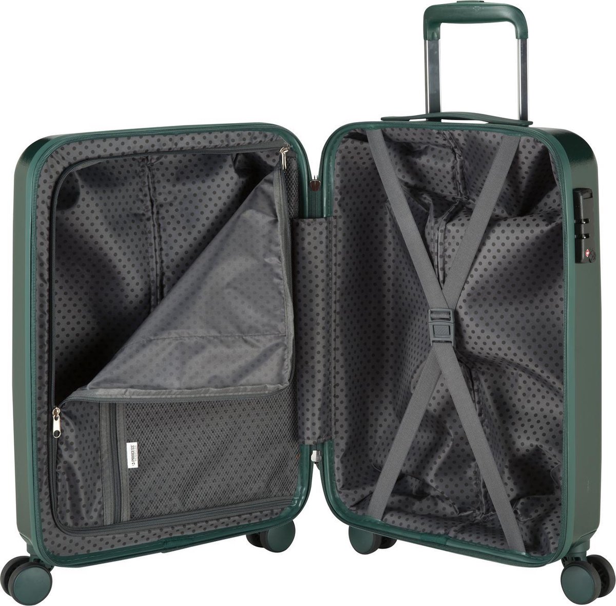 Princess Traveller Harlem - Handbaggage Koffer - Groen - S - 55cm