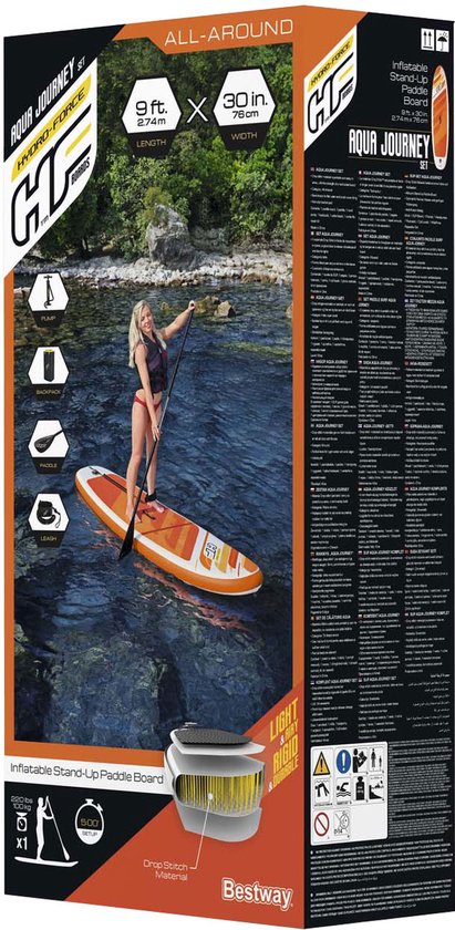 Bestway Sup Board Hydro Force Aqua Journey Set - Met Accessoires - 274 cm x 76 cm x 12 cm