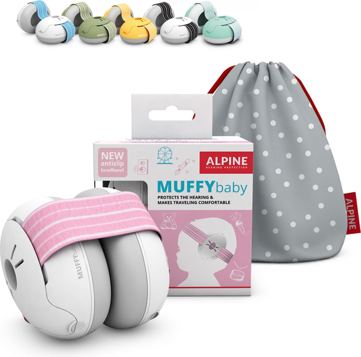 Alpine Muffy Baby Pink Gehoorbescherming voor Baby en Peuter - SNR 23 dB - Roze