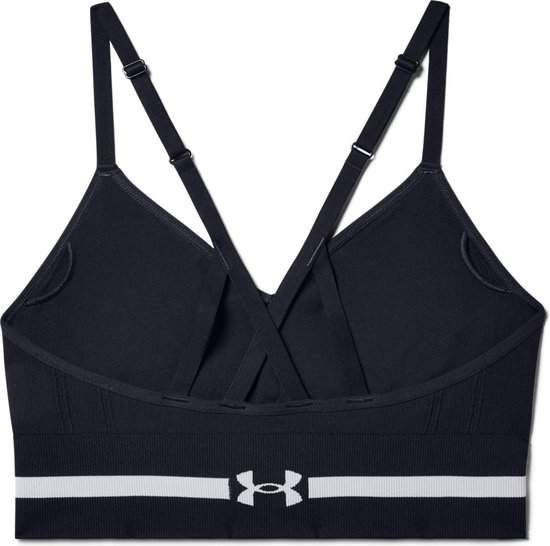 Under Armour - Maat XL -  UA Seamless Low Long Bra Dames Sportbeha - Zwart