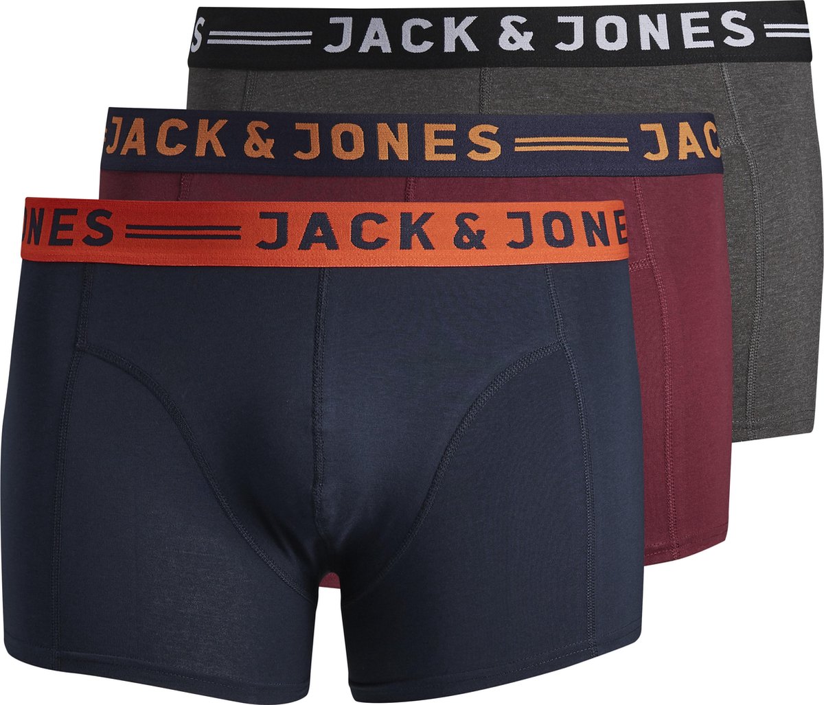 Jack & Jones heren boxershort 3-Pack - 3XL - Burgundy