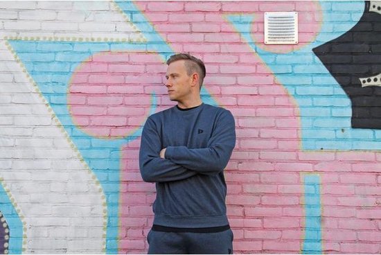 Donnay Maar S  - Fleece Sweater ronde hals (Dean) - Sporttrui - Heren - Dark Denim Marl (1394)