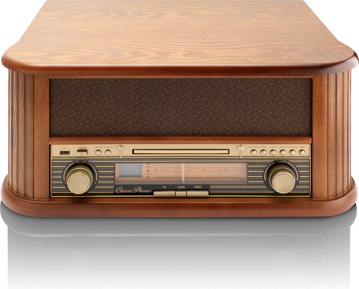 Classic Phono TCD-2500 - Platenspeler - Retro - Met ingebouwde speakers