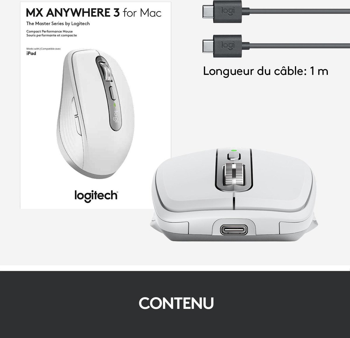 Logitech MX Anywhere 3 for Mac - Pale Grey