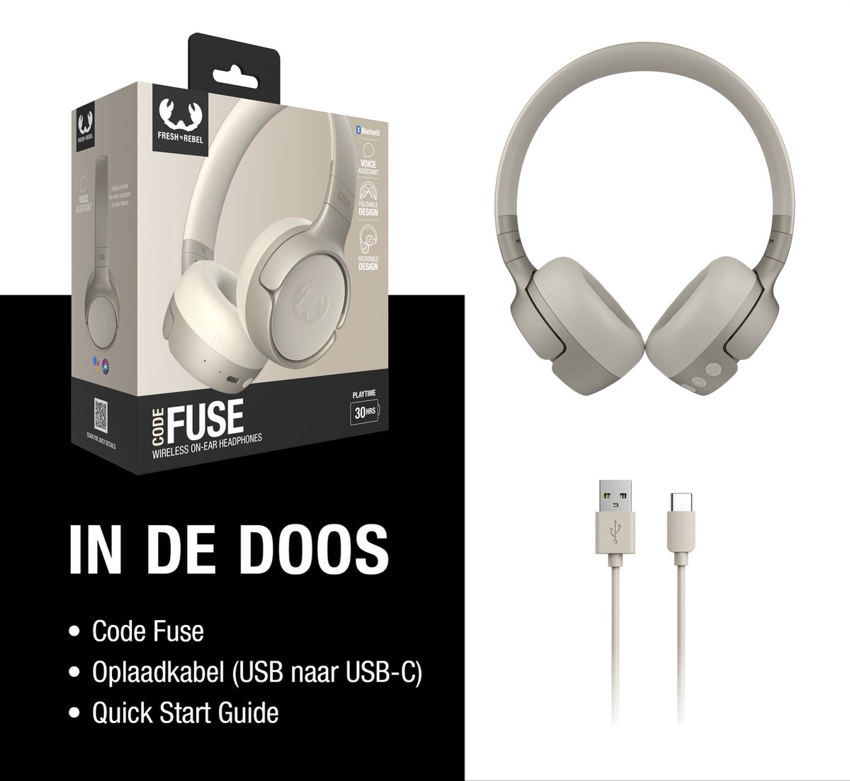 Fresh 'n Rebel - Code Fuse - Wireless on-ear headphones - Silky Sand