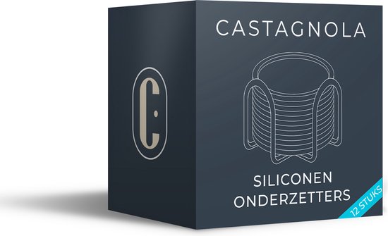 Castagnola Siliconen Onderzetters -  Anti Slip - Set van 12 – Zwart