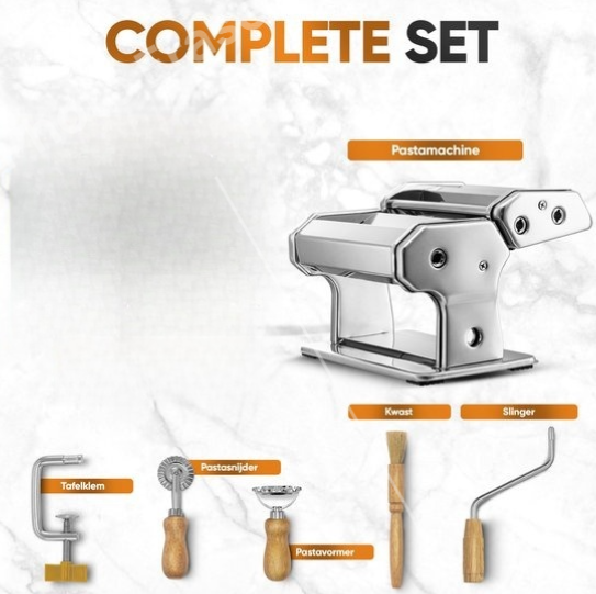 Pastamachine Set - Pastamaker - Inclusief Pasta Tools - RVS - Pasta - Ravioli - Keukengerei - Housew