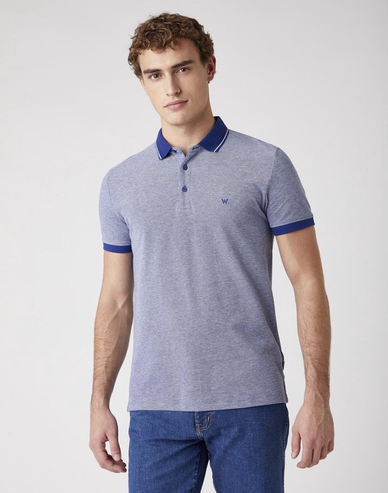 polo shirt, short sleeve, knitted, blue, casual