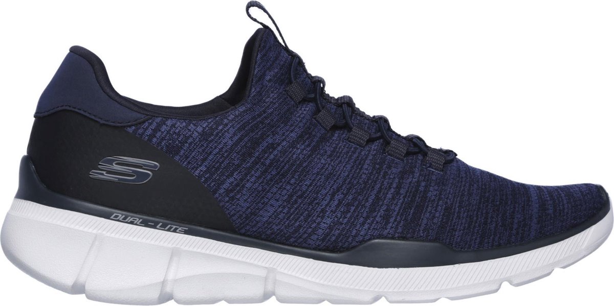 sneaker, running shoe, knit upper, blue, foam sole