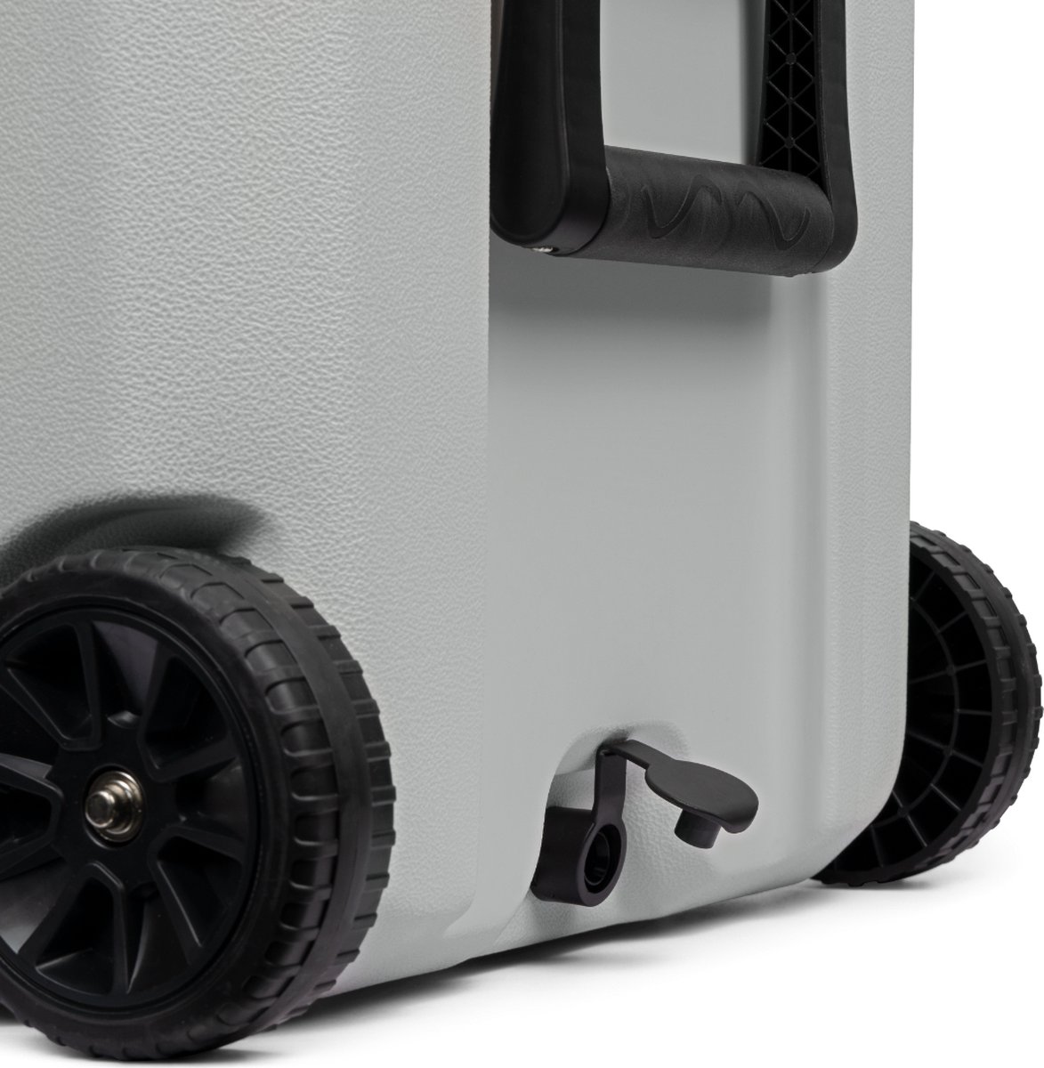wheeled-cart, trolley, plastic case, ground clearance, handle grip