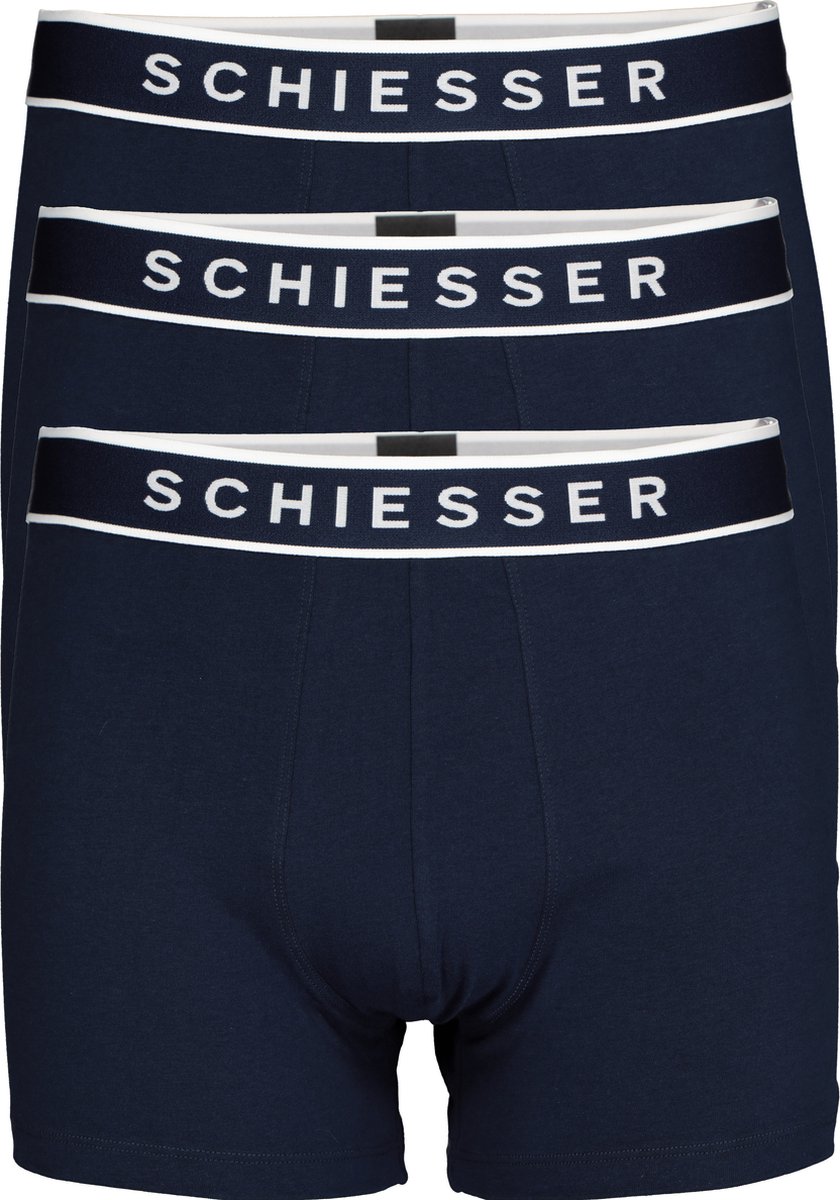 Schiesser - Maat M - 95/5 Organic Heren Shorts - Donker Blauw - 3 pack
