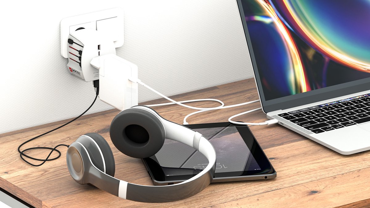 SKROSS - Reisadapter - Wereld adapter MUV 2-polig + 2xUSB 2400 mA