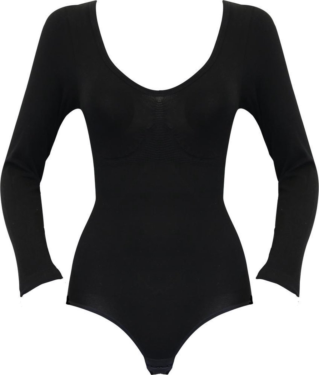 Magic Bodyfashion - Maat S - body longsleeve bodysuit bamboo Zwart