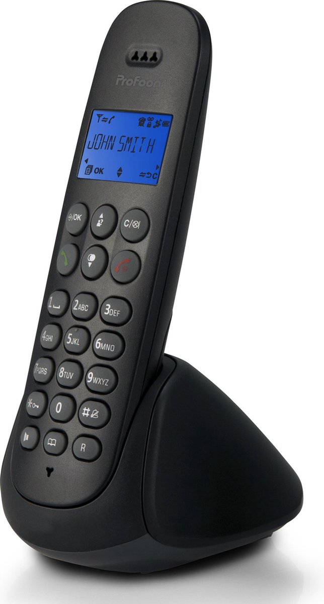 Profoon PDX-300 DECT telefoon - Telefoonboek met ruimte voor 50 nummers - Zwart