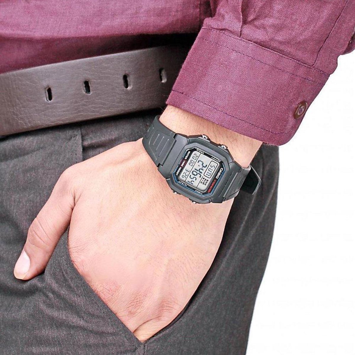 Casio Vintage Edgy W-800H-1AVES Herenhorloge 36,8 mm - Zwart
