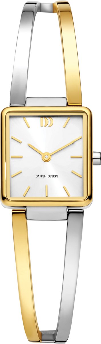 horloge, polshuur, vierkant, goud, silver