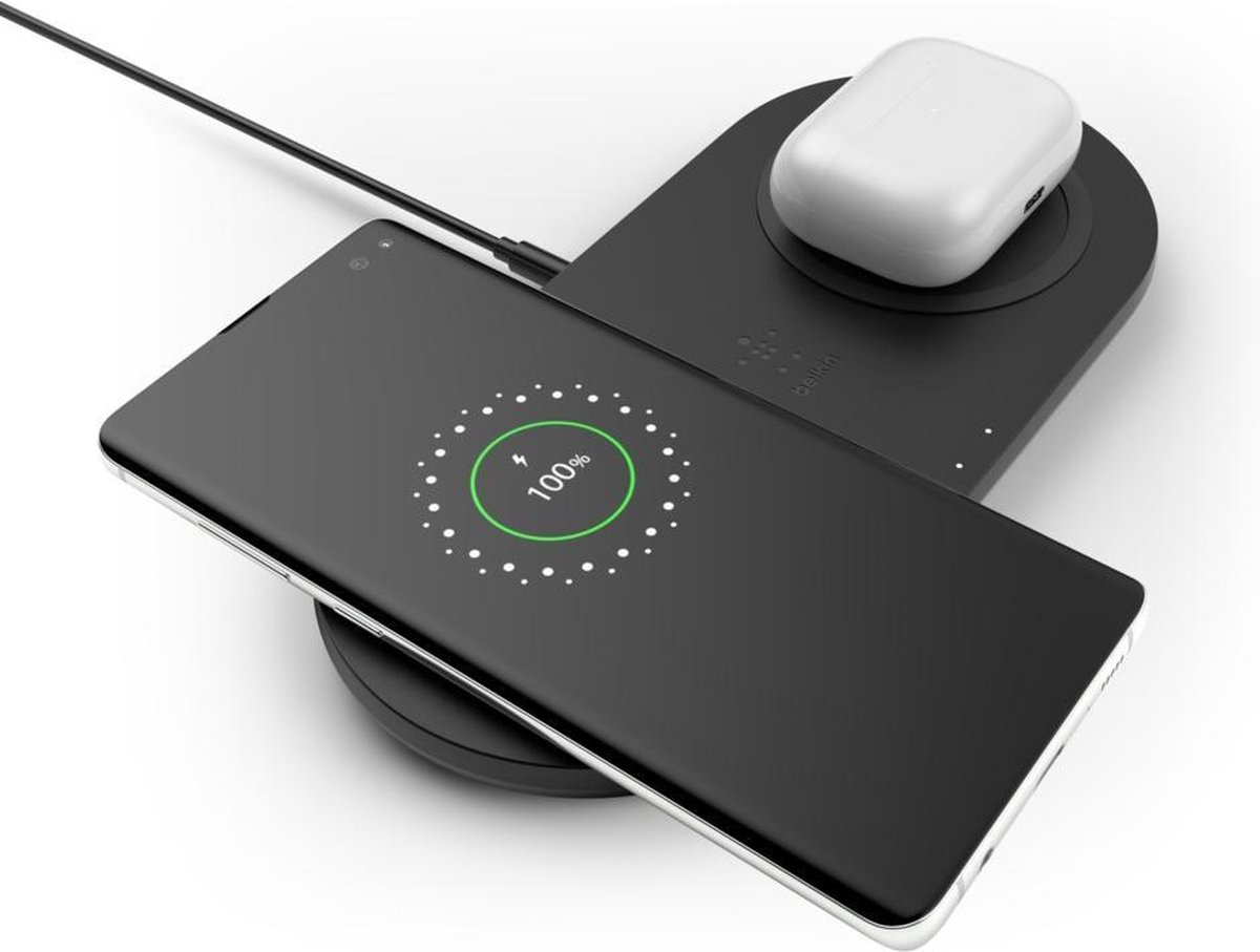 Belkin BOOST CHARGE Dual - Wireless charger + netadapter - Draadloze oplader - 10W - Zwart