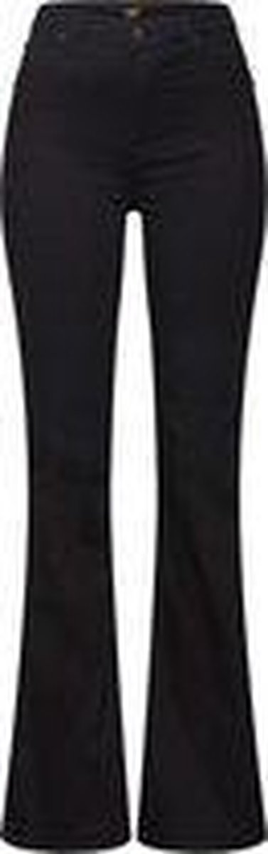 broek, zwart, flared, stretch, kledingstuk