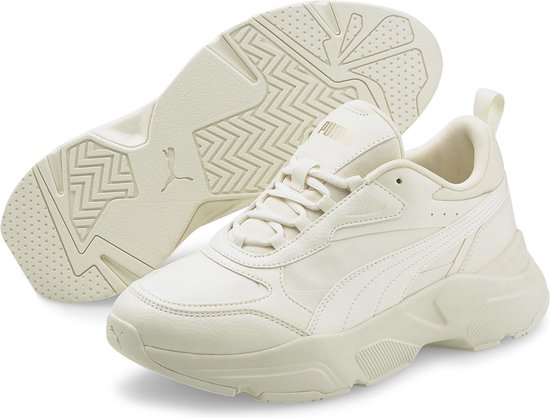 sneakers, white, chunky sole, leather, low-profile