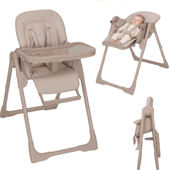 Lionelo Linn Plus – 2 in 1 Kinderstoel met Wipstoelfunctie – 6 Hoogtestanden – 3 Rugleuningposities – 3 Standen Voetensteun – 5-Punts Gordel – Compact Opvouwbaar – Tray met Inzet & Houder – Voorwielen – PU Bekleding – Vanaf Geboorte tot 15 kg