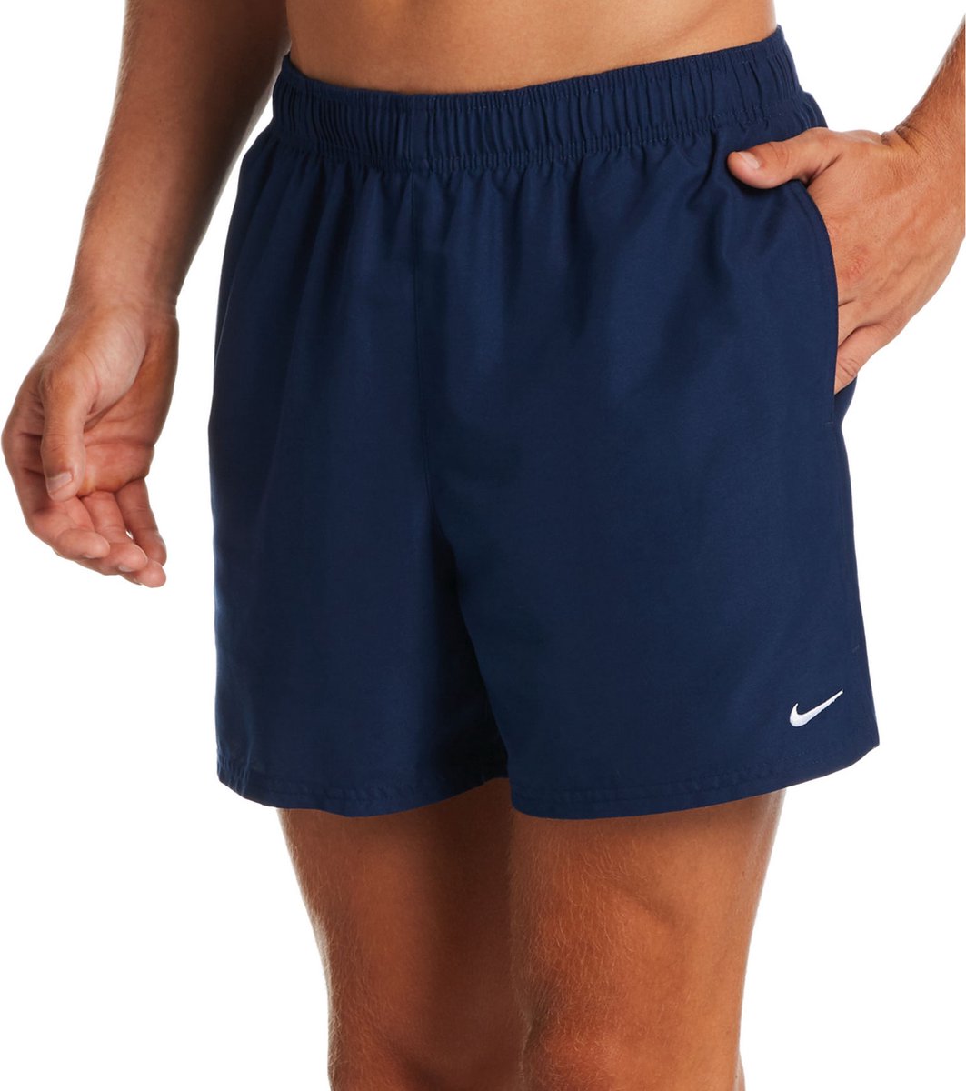 shorts, athletic, navy, drawstring, logo- Nike?