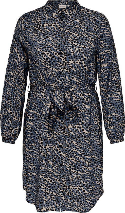 ONLY  - Maat 50 - CARMAKOMA CARLOLLILISE LS SHIRT DRESS AOP BF Dames Jurk